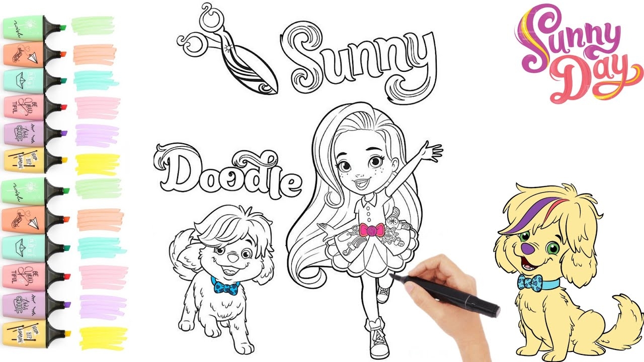 Sunny Day Hairstylist And Doodle Coloring Page Coloring Video For Kids Coloringpage sunnyday YouTube