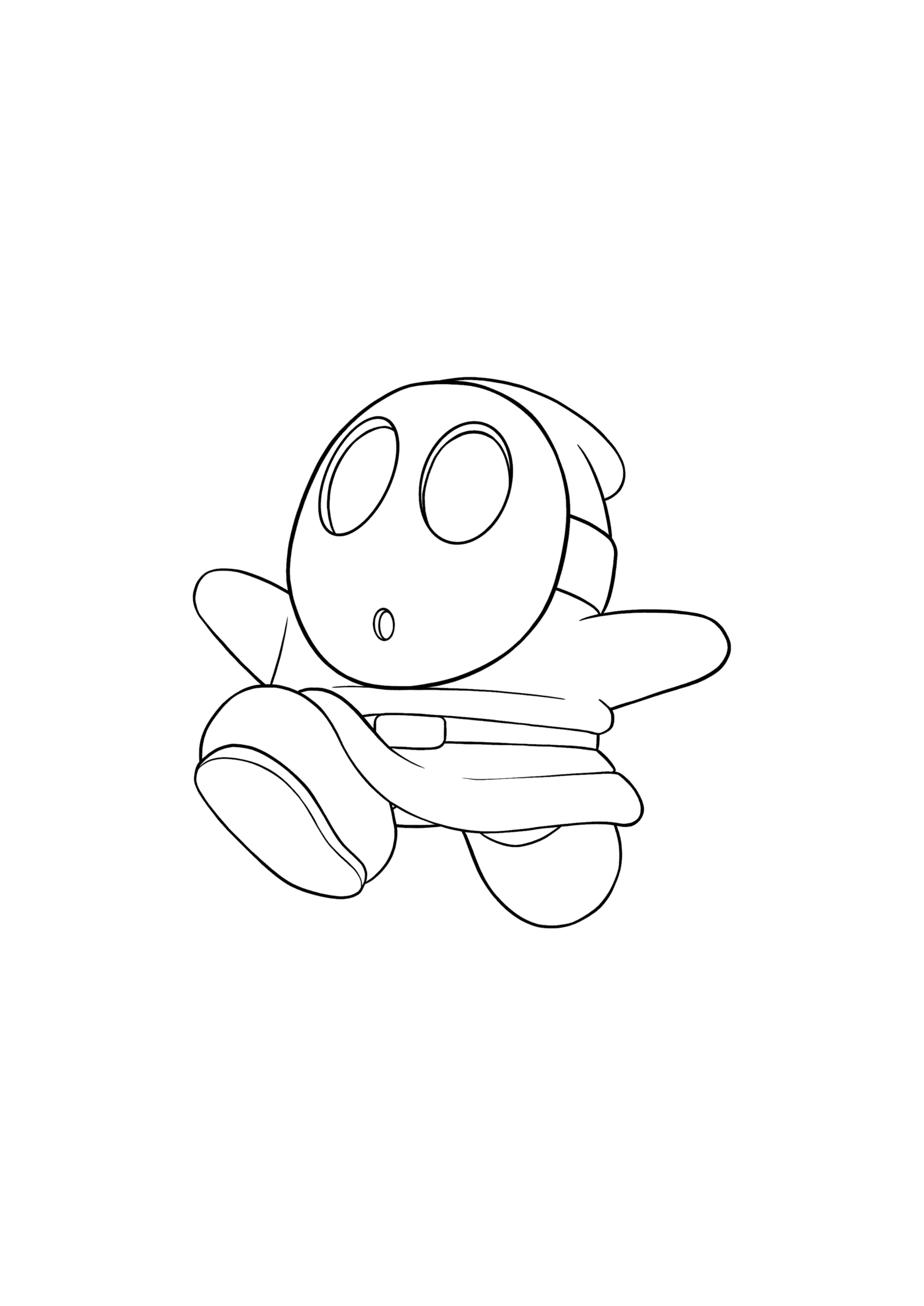 Super Mario Bros Shy Guy Coloring Page