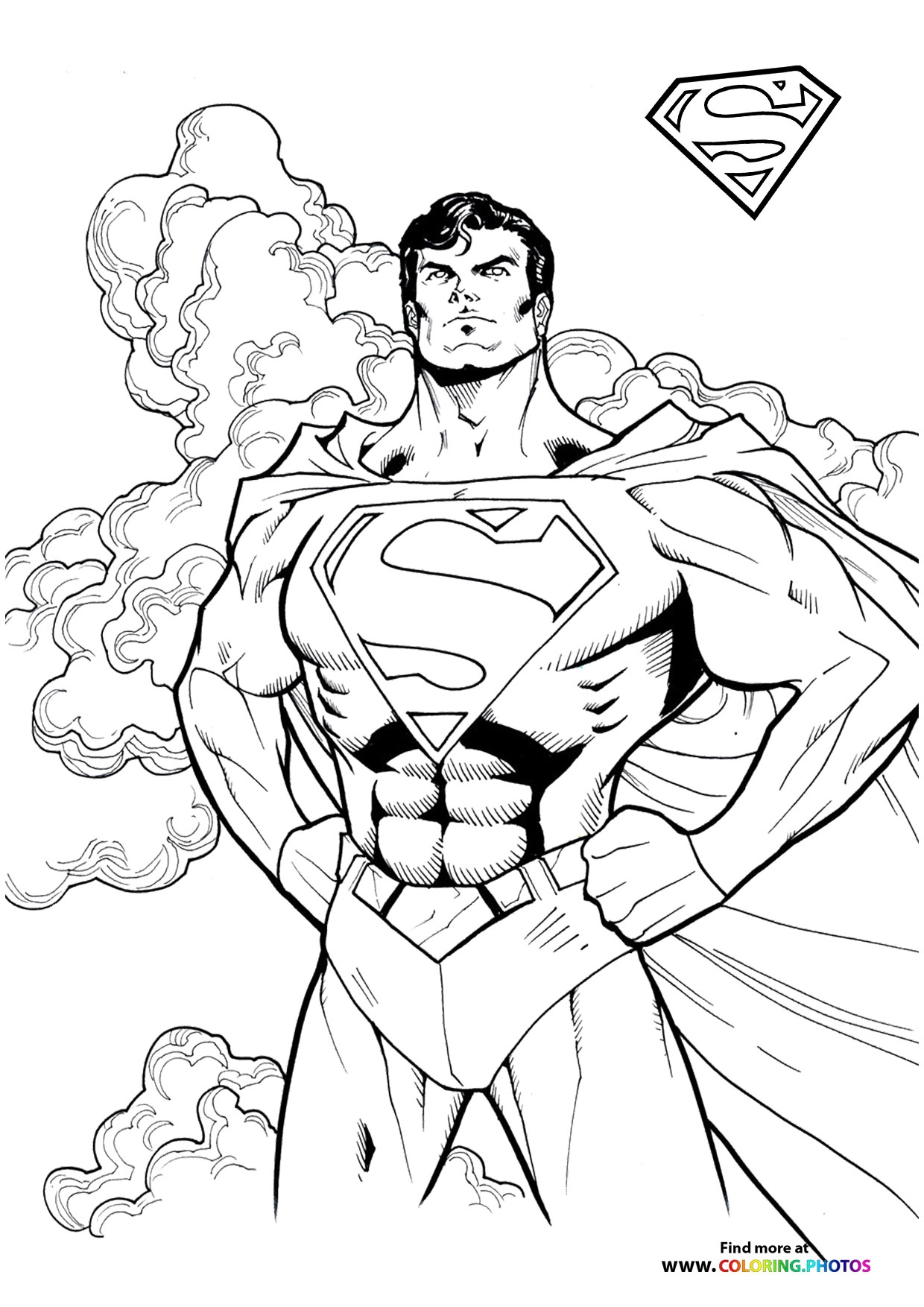 Superman Posing Coloring Pages For Kids