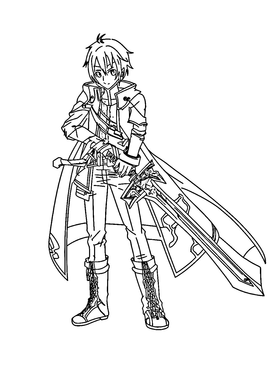 Sword Art Online Coloring Pages Free Online For Kids 