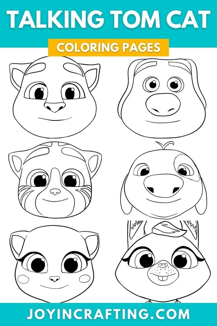 Talking Tom Cat And Friends Printable Coloring Mask
