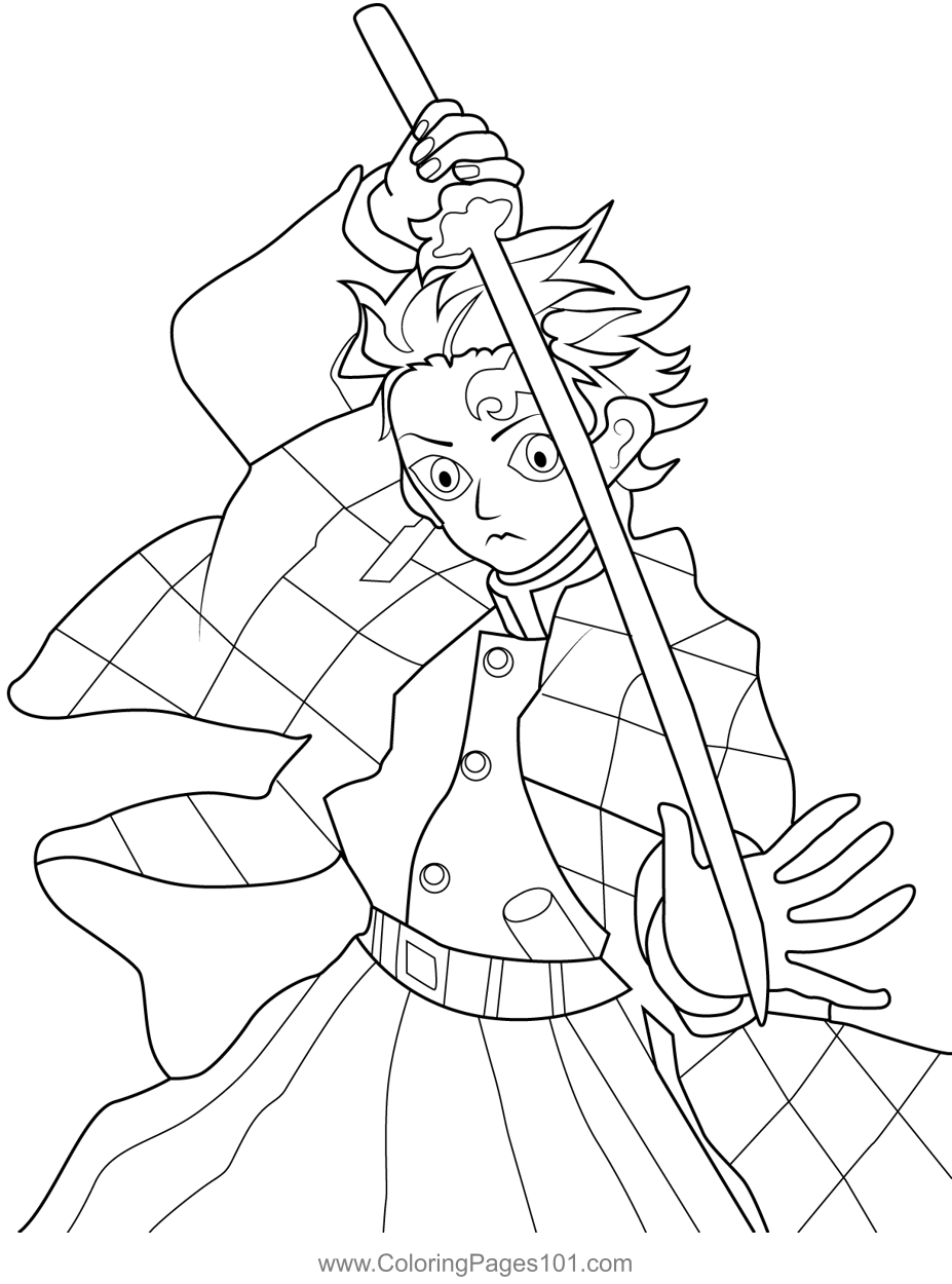 Tanjiro Kamado Demon Slayer Coloring Page