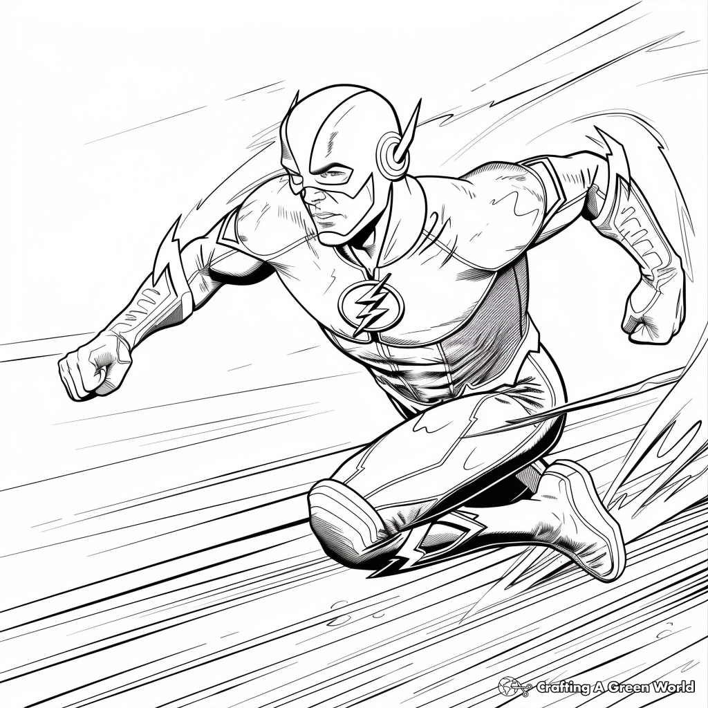 The Flash Coloring Pages Free Printable 
