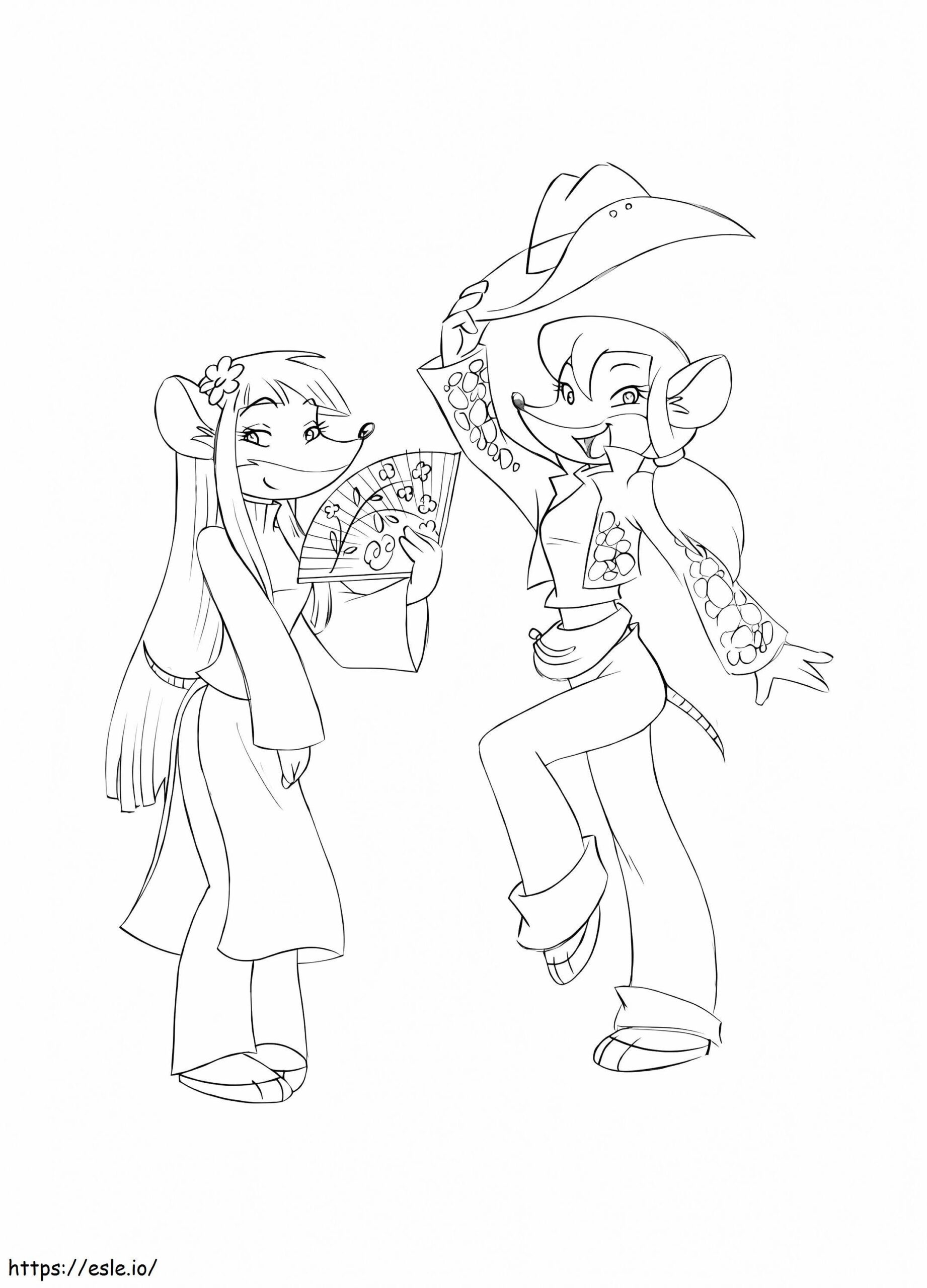 Thea Sisters From Geronimo Stilton Coloring Page