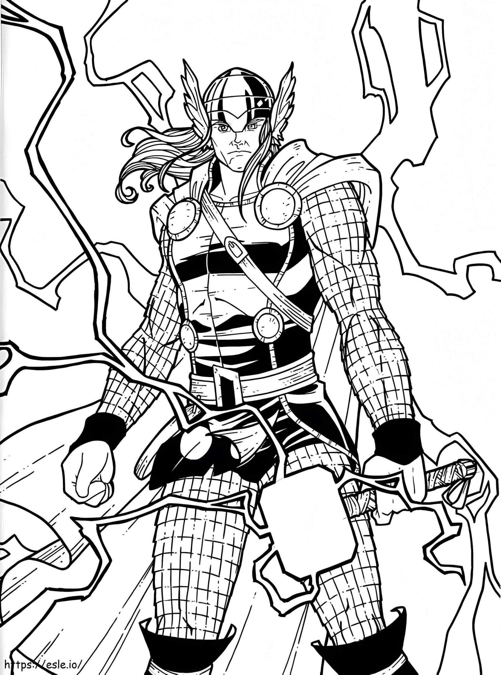 Thor And Lightning Coloring Page