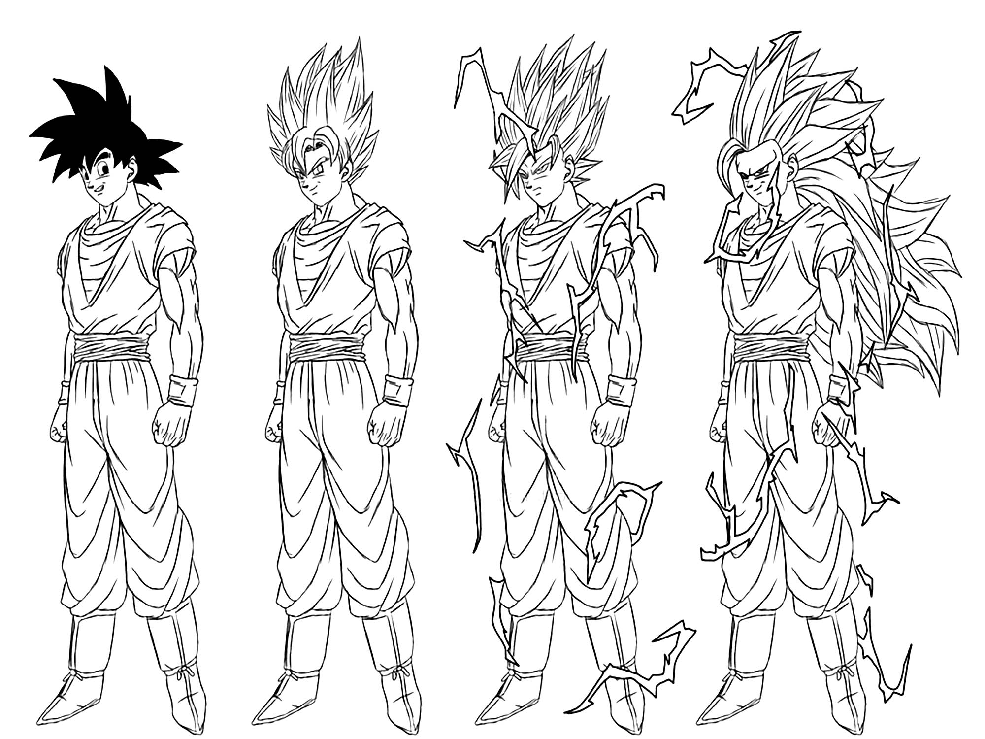 Son Goku Super Saiyan 3 Coloring Page