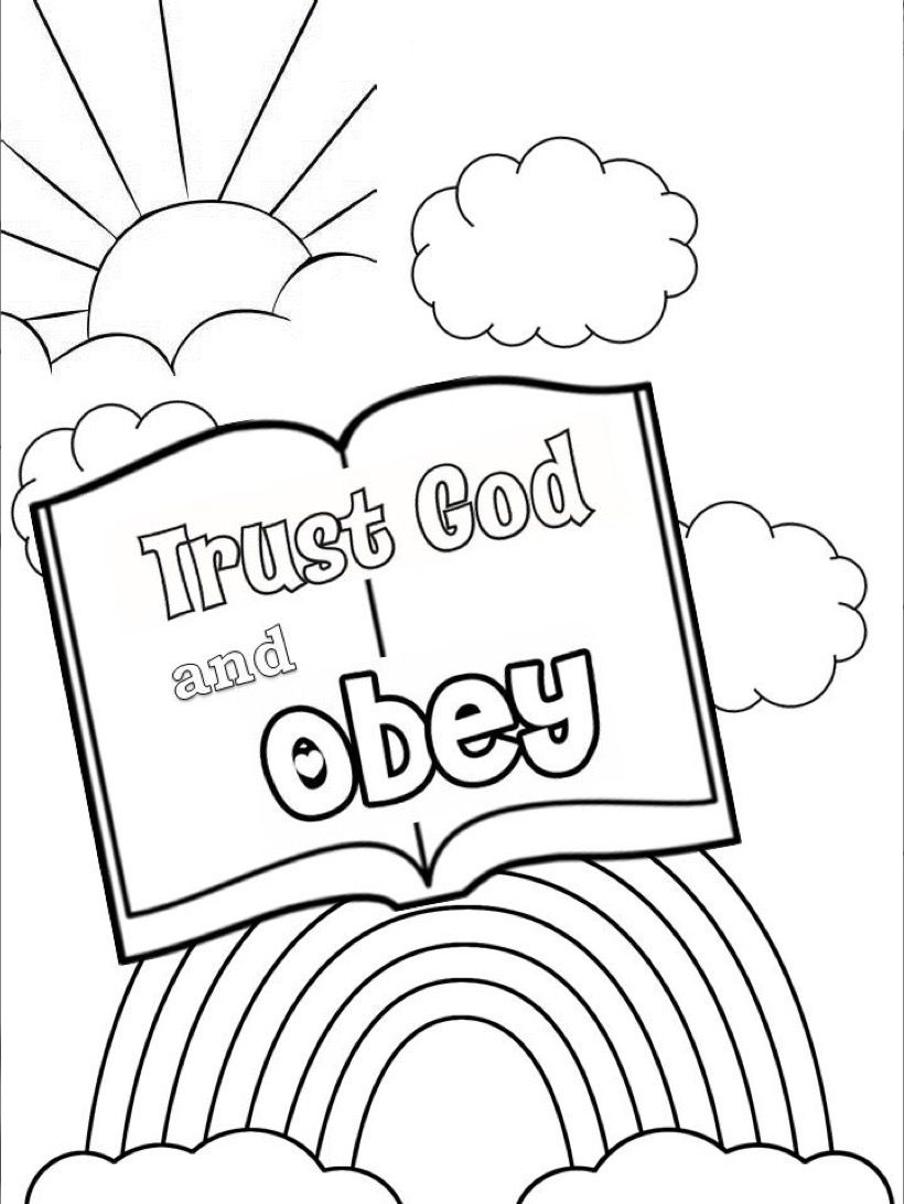 Trust And Obey School Coloring Pages Sunday School Coloring Pages Sunday School Coloring Sheets