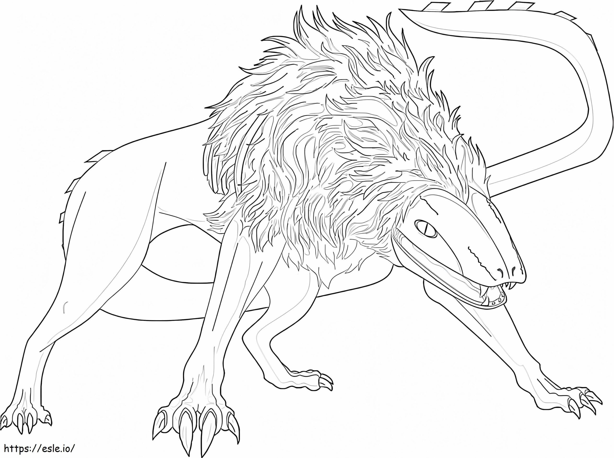 Undead Monster SCP 682 Coloring Page