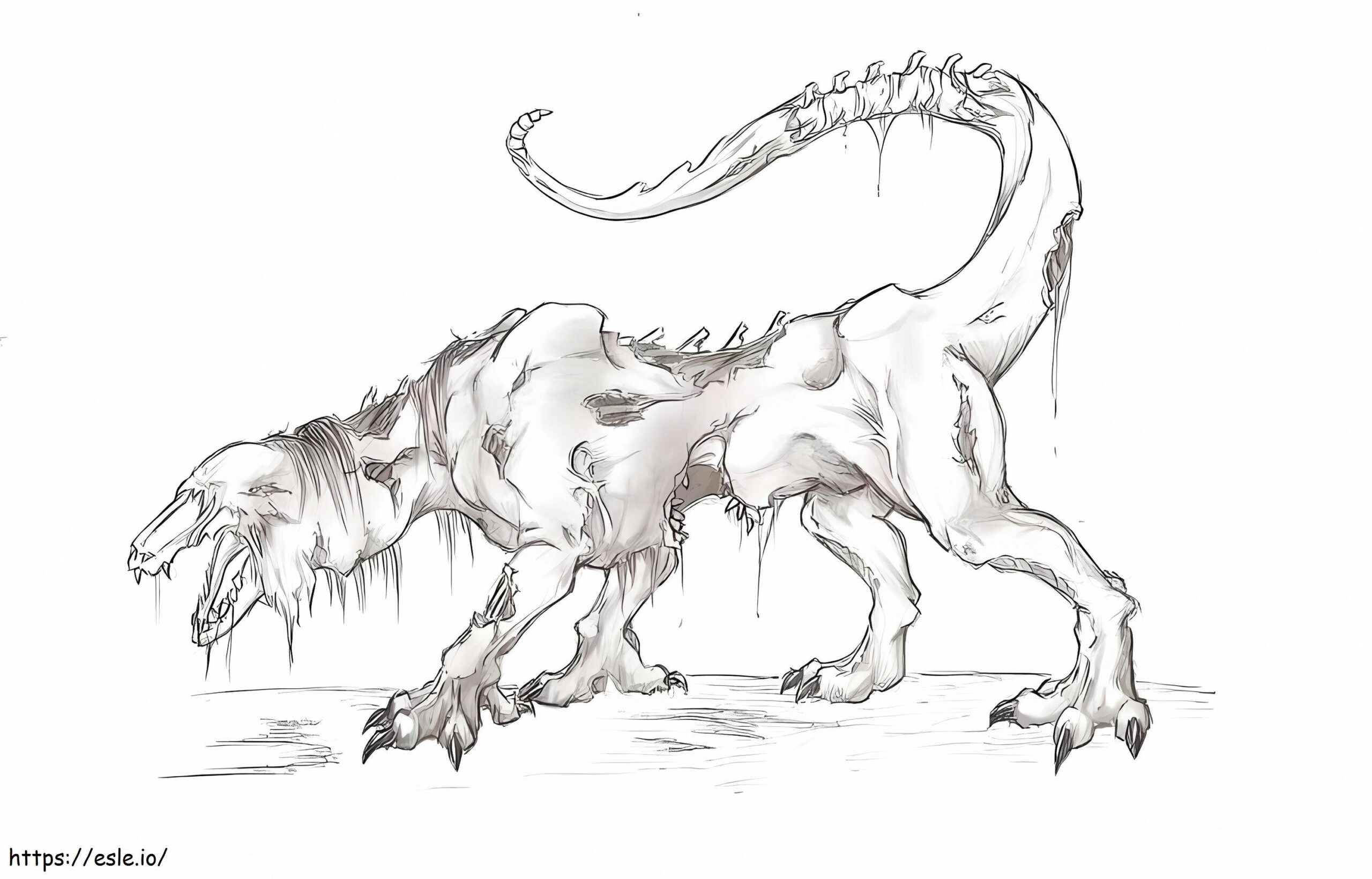 Creepy Scp 682 Coloring Page Printable