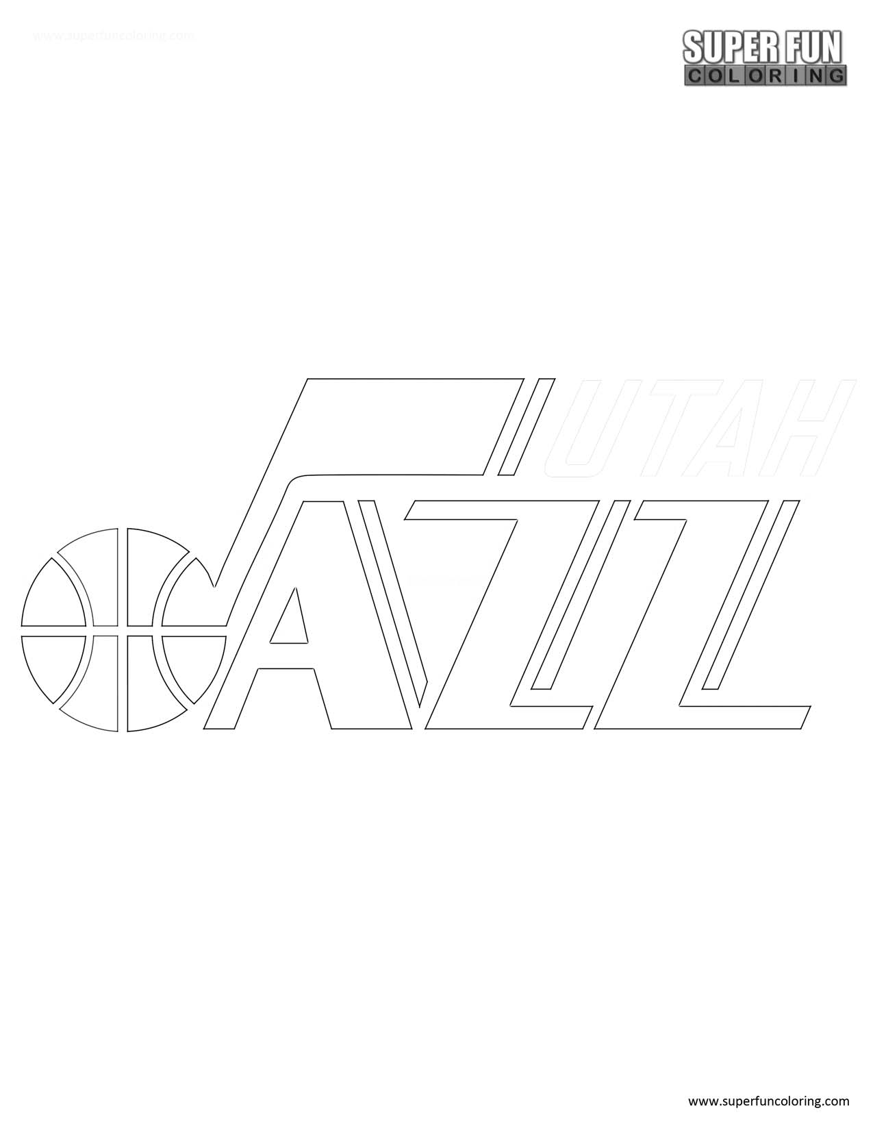 Utah Jazz Coloring Page Super Fun Coloring
