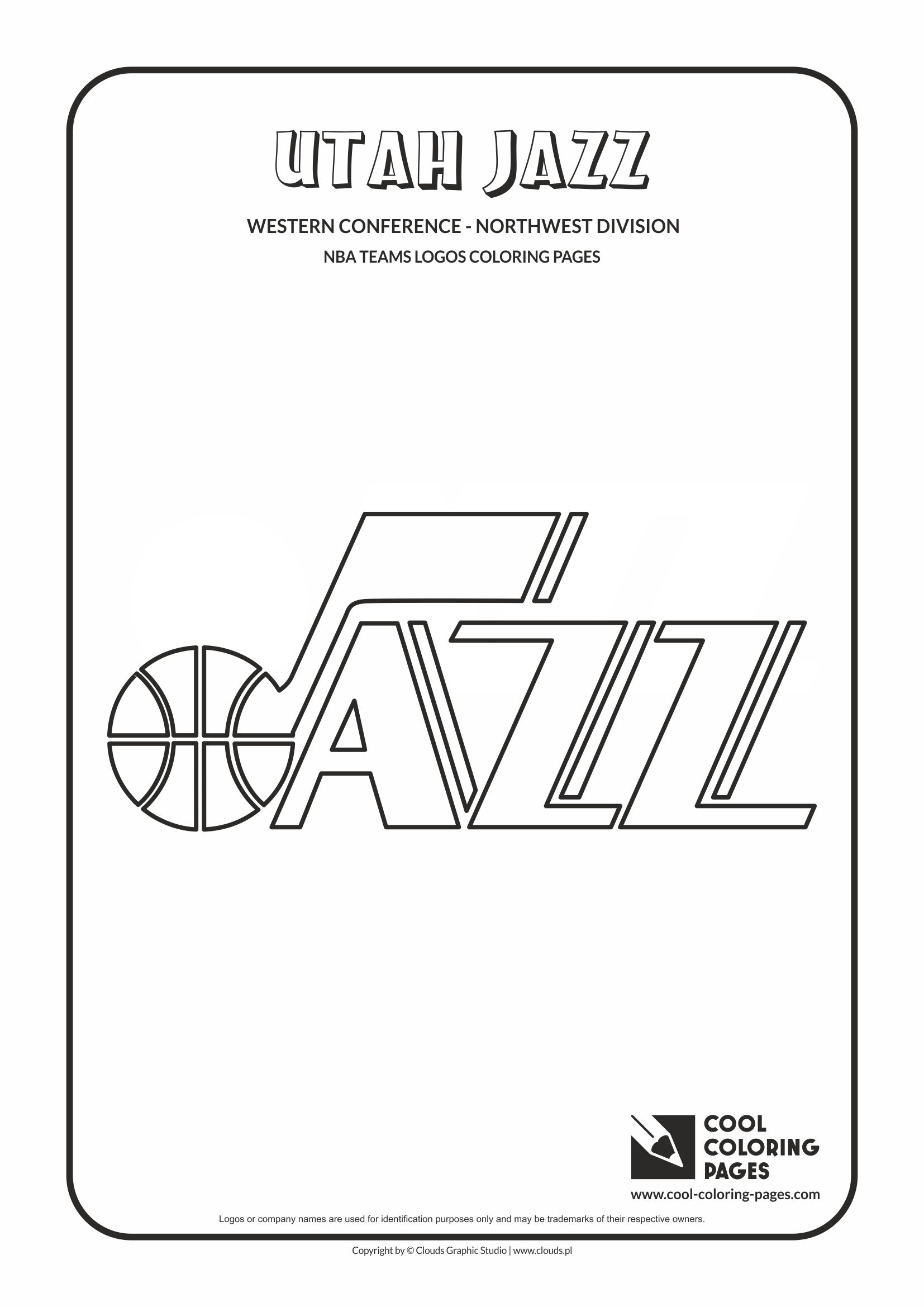 Utah Jazz NBA Basketball Teams Logos Coloring Pages