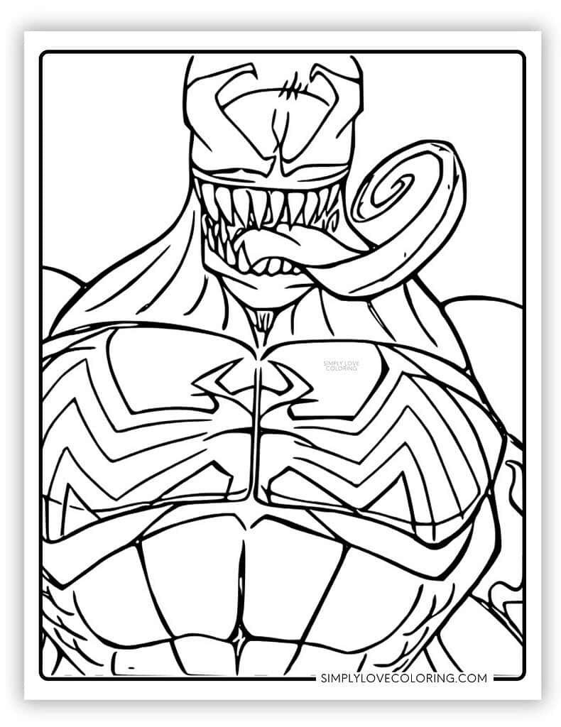 Venom Coloring Pages Free PDF Printables Simply Love Coloring