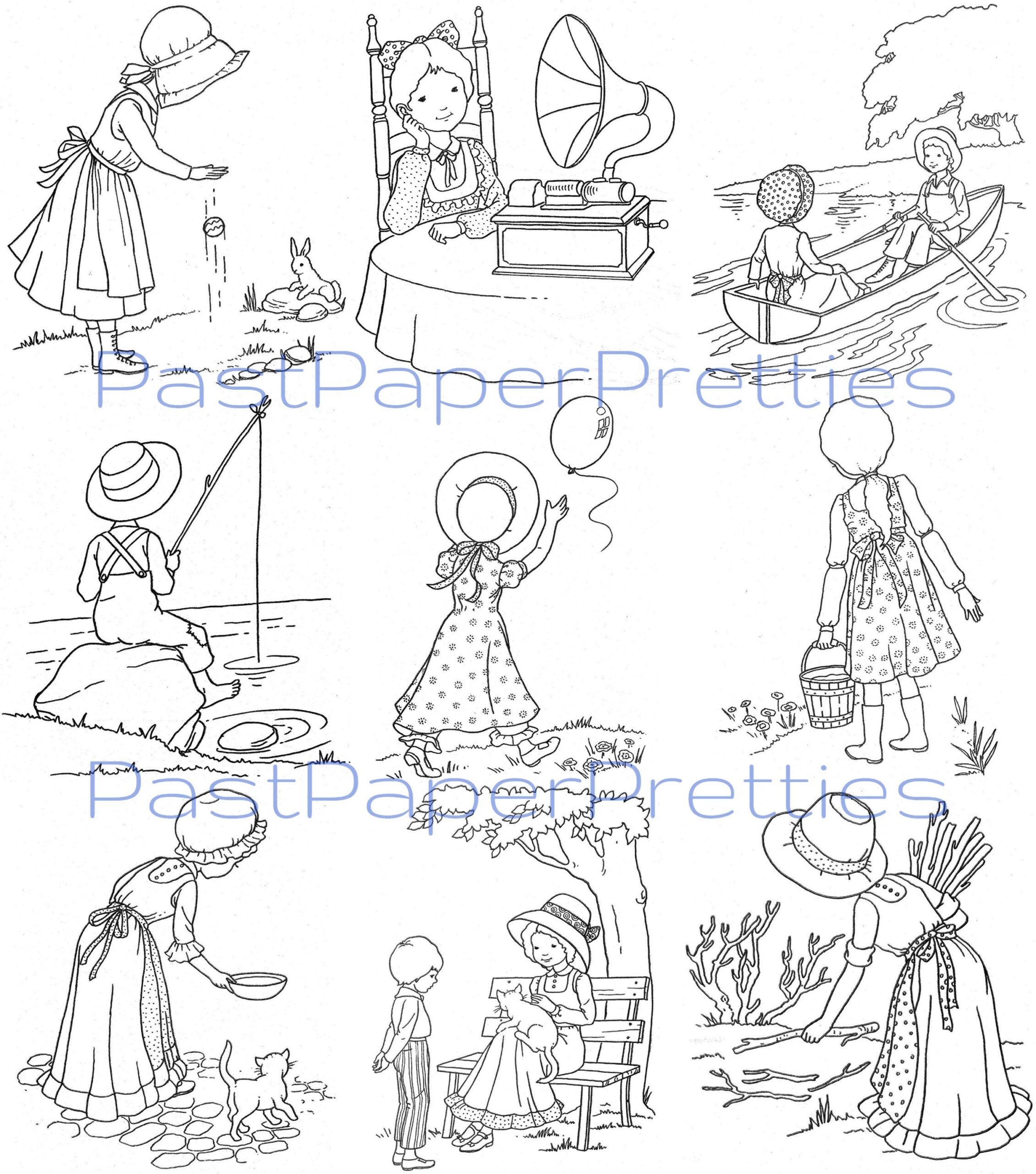 Vintage Printable Coloring Book The Wonderful World Of Holly Hobbie C 1976 PDF Instant Digital Download 60 Pages Etsy