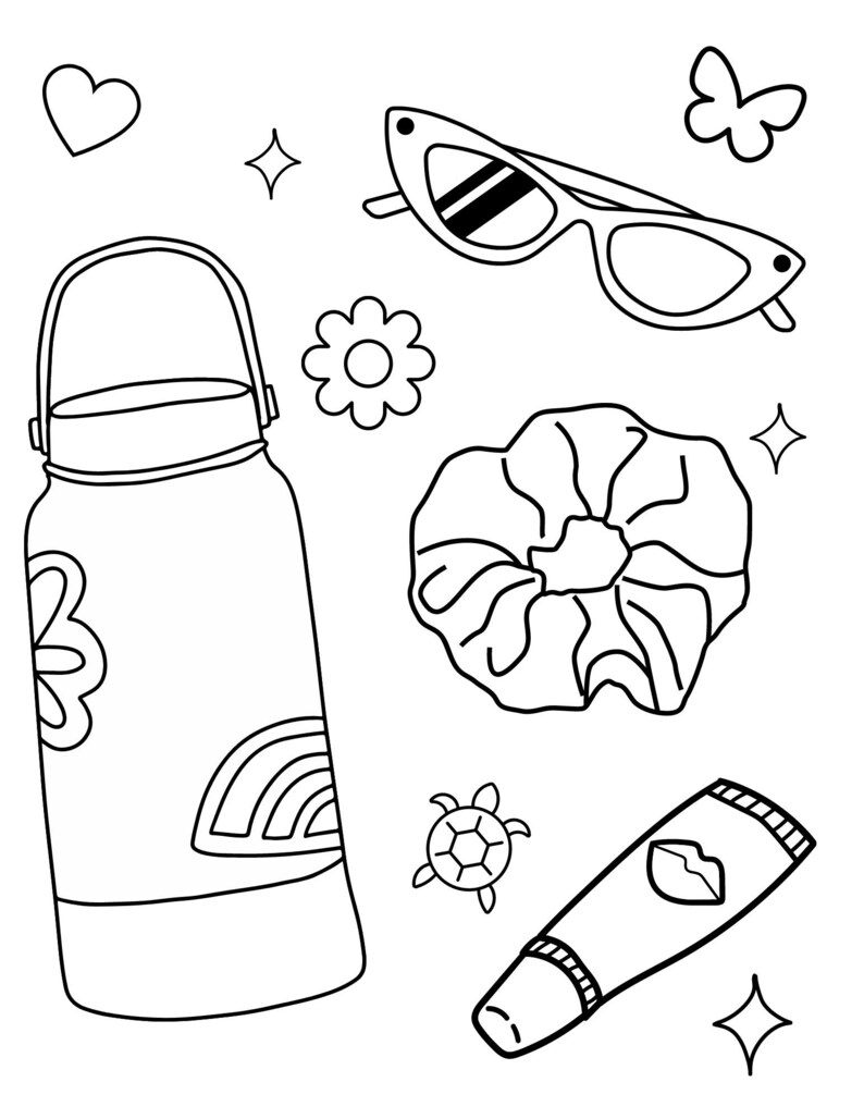 VSCO Girl Coloring Pages Teens Coloring Pages VSCO Aesthetic Coloring Teen Printables Vsco Girl PDF Teen Girl Coloring Etsy