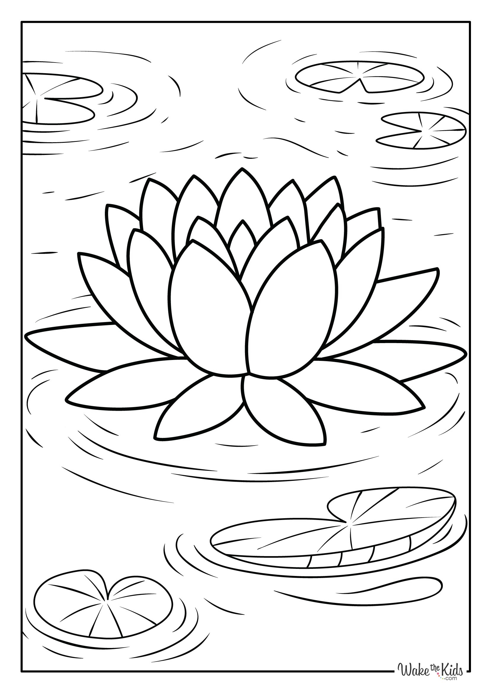 Water Lily Coloring Pages Free Printable PDFs WakeTheKids
