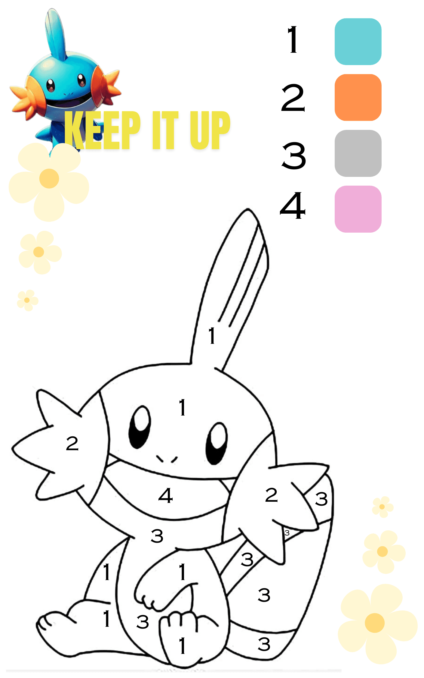 Mudkip 4 Coloring Page Printable