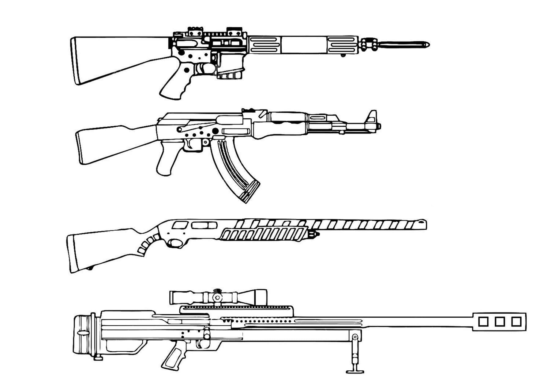 Sniper Rifle Coloring Page Printable