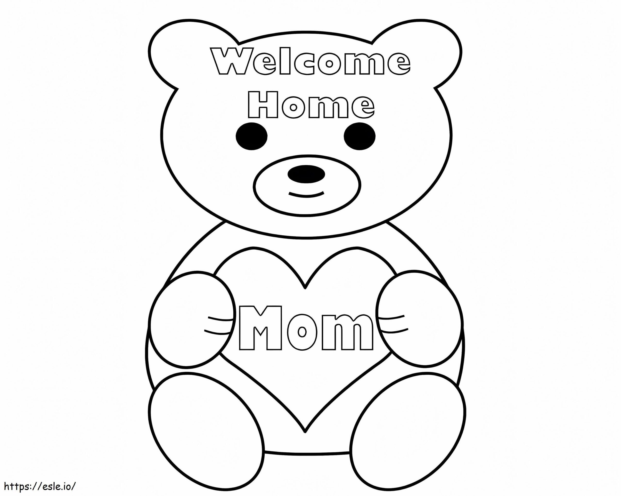 Welcome Home Mom Coloring Page
