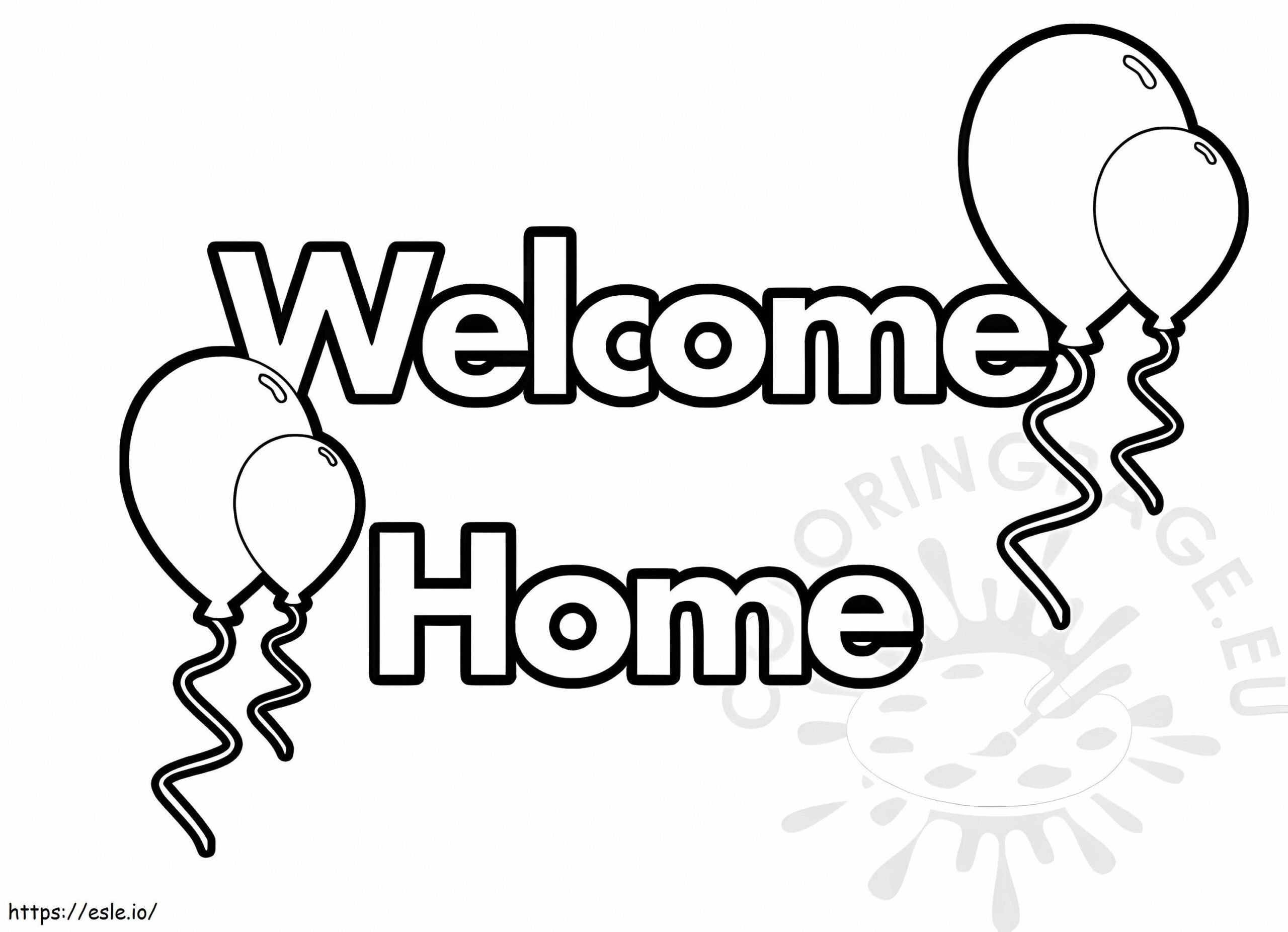 Welcome Home With Balloons Coloring Page