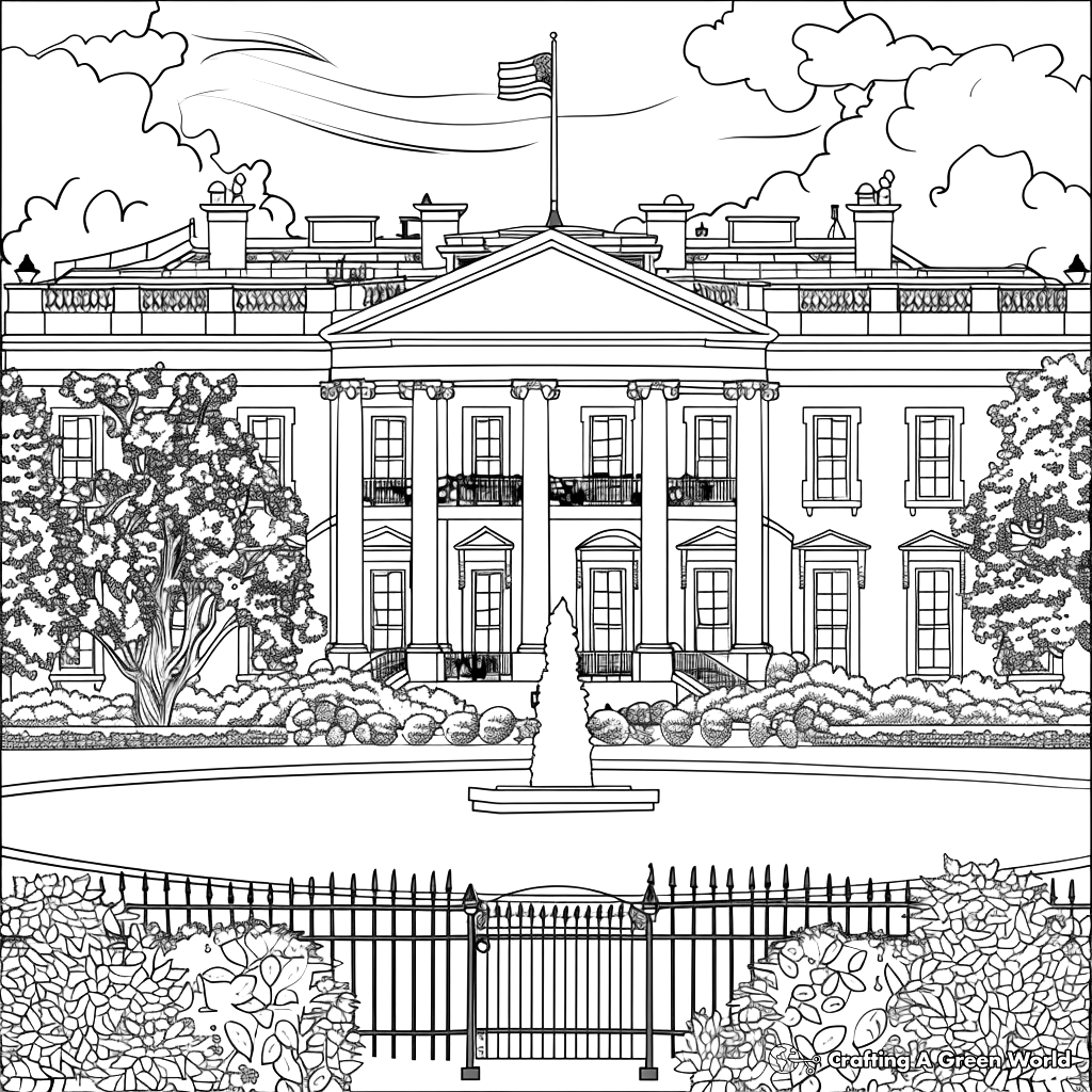 White House Coloring Pages Free Printable 