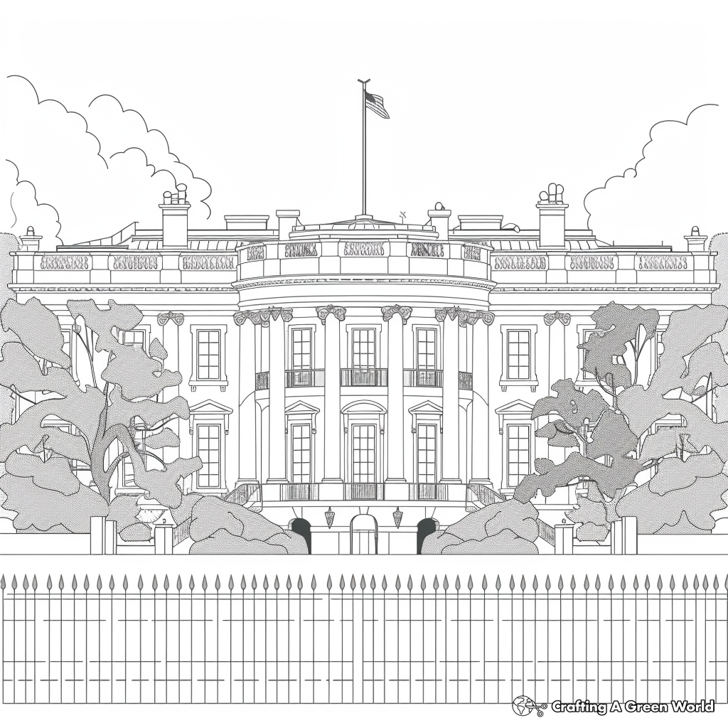 White House Coloring Pages Free Printable 