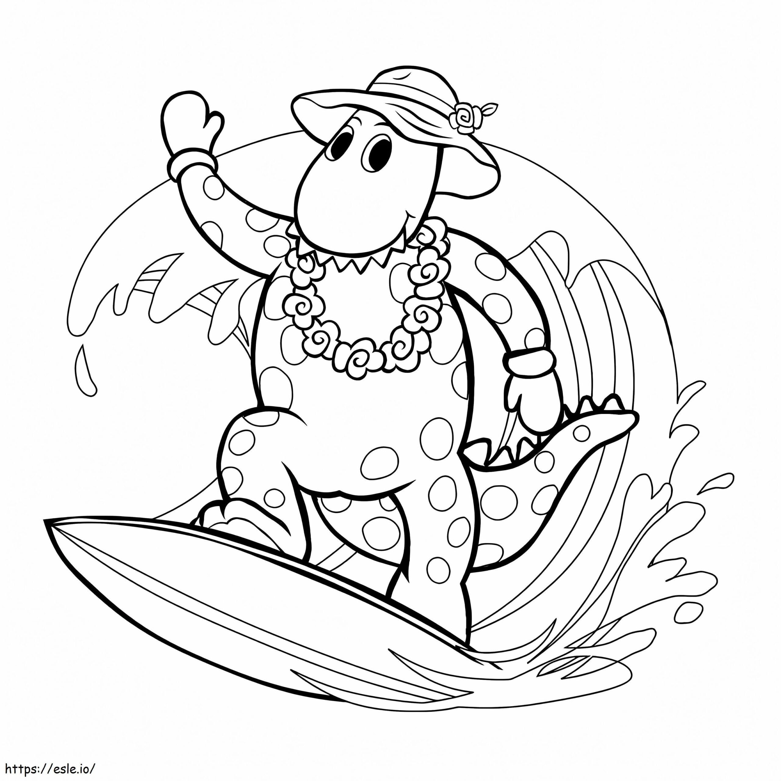 Wiggles Dorothy Surfing Coloring Page