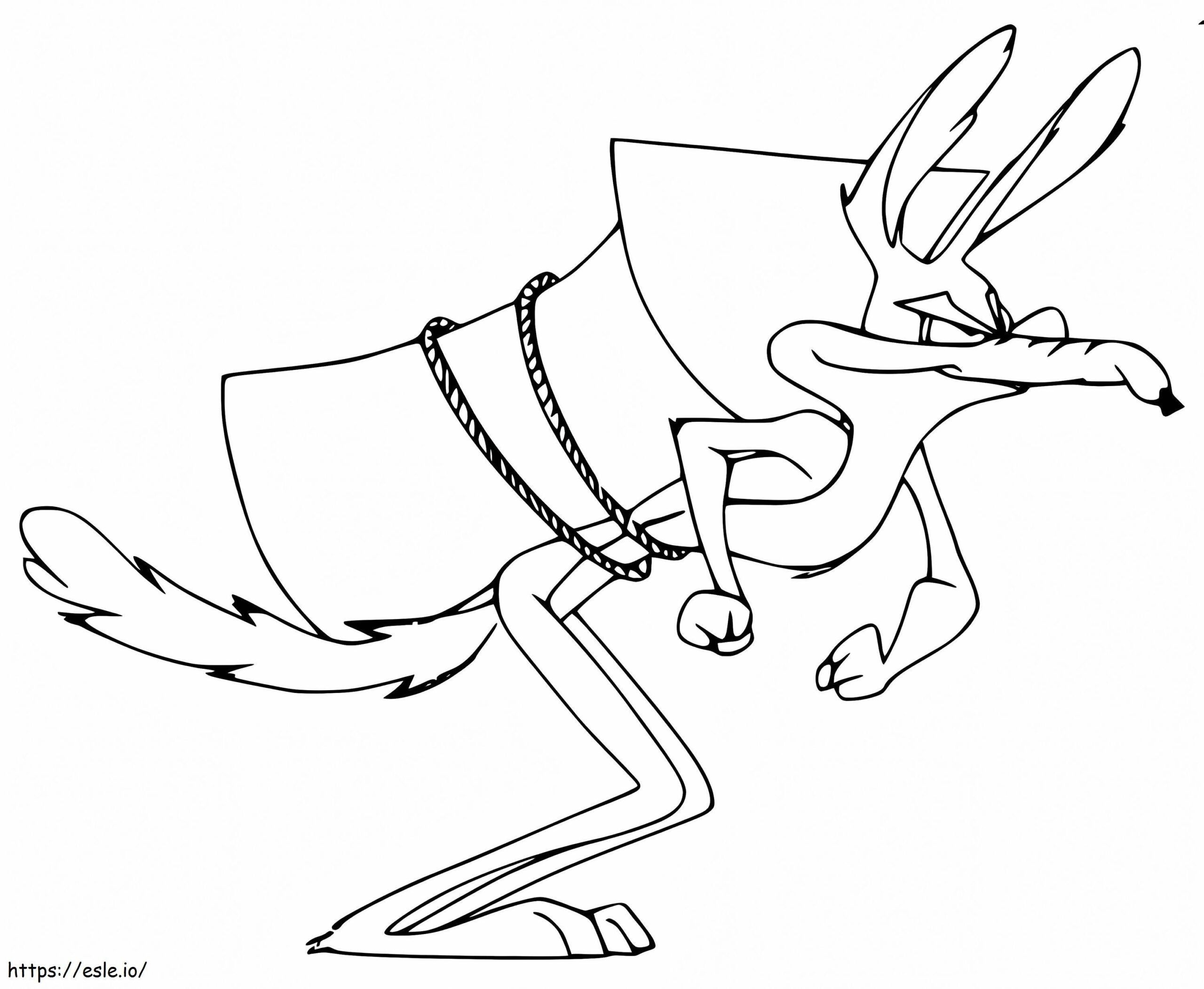 Wile E Coyote Con Un Cohete Para Colorear