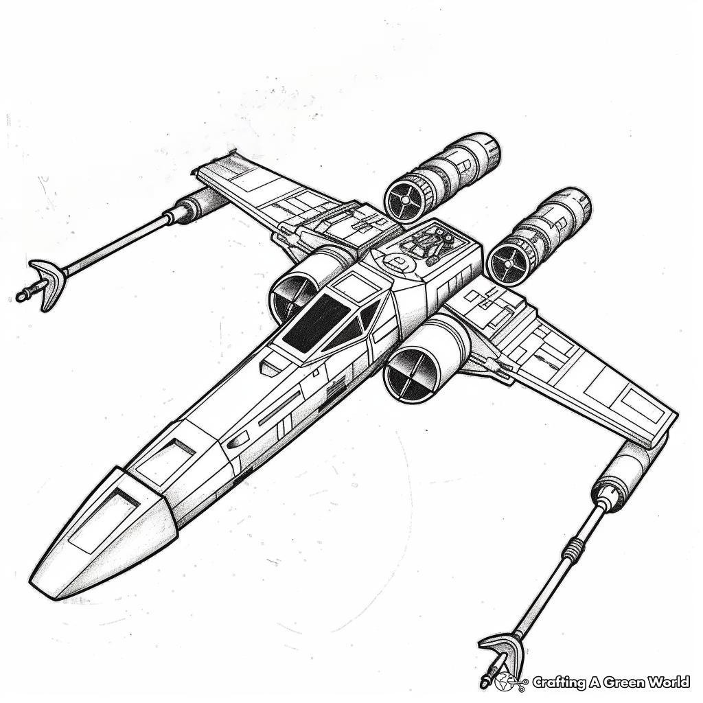 X Wing Coloring Pages Free Printable 