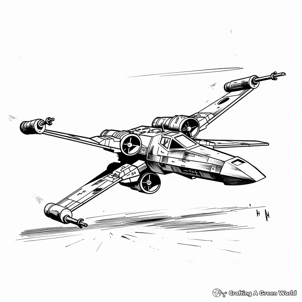 X Wing Coloring Pages Free Printable 