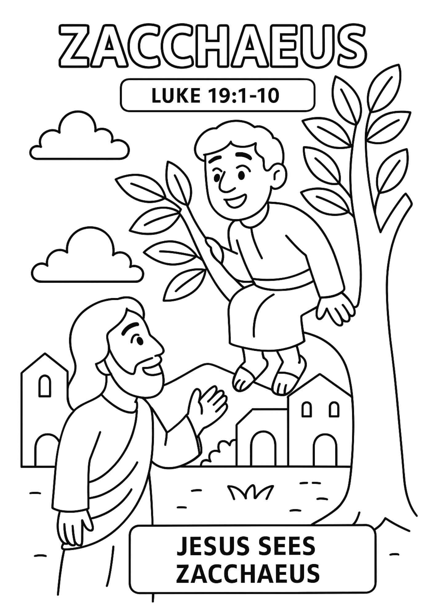 Zacchaeus Coloring Pages Printable